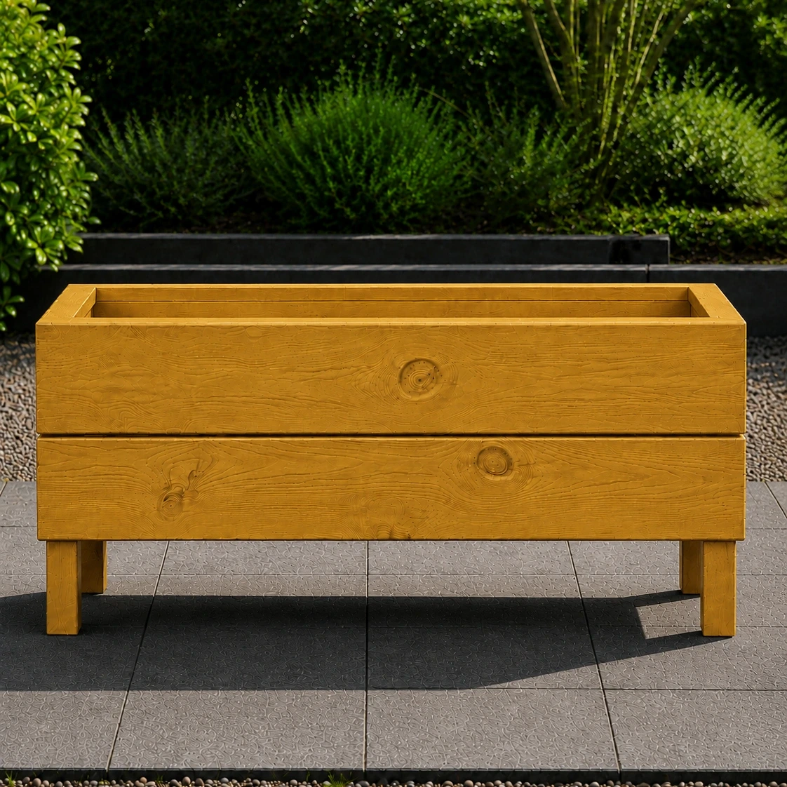 Ahşap Dış Mekan Saksı Pervazlı Bal 35x30x100 - görsel 2