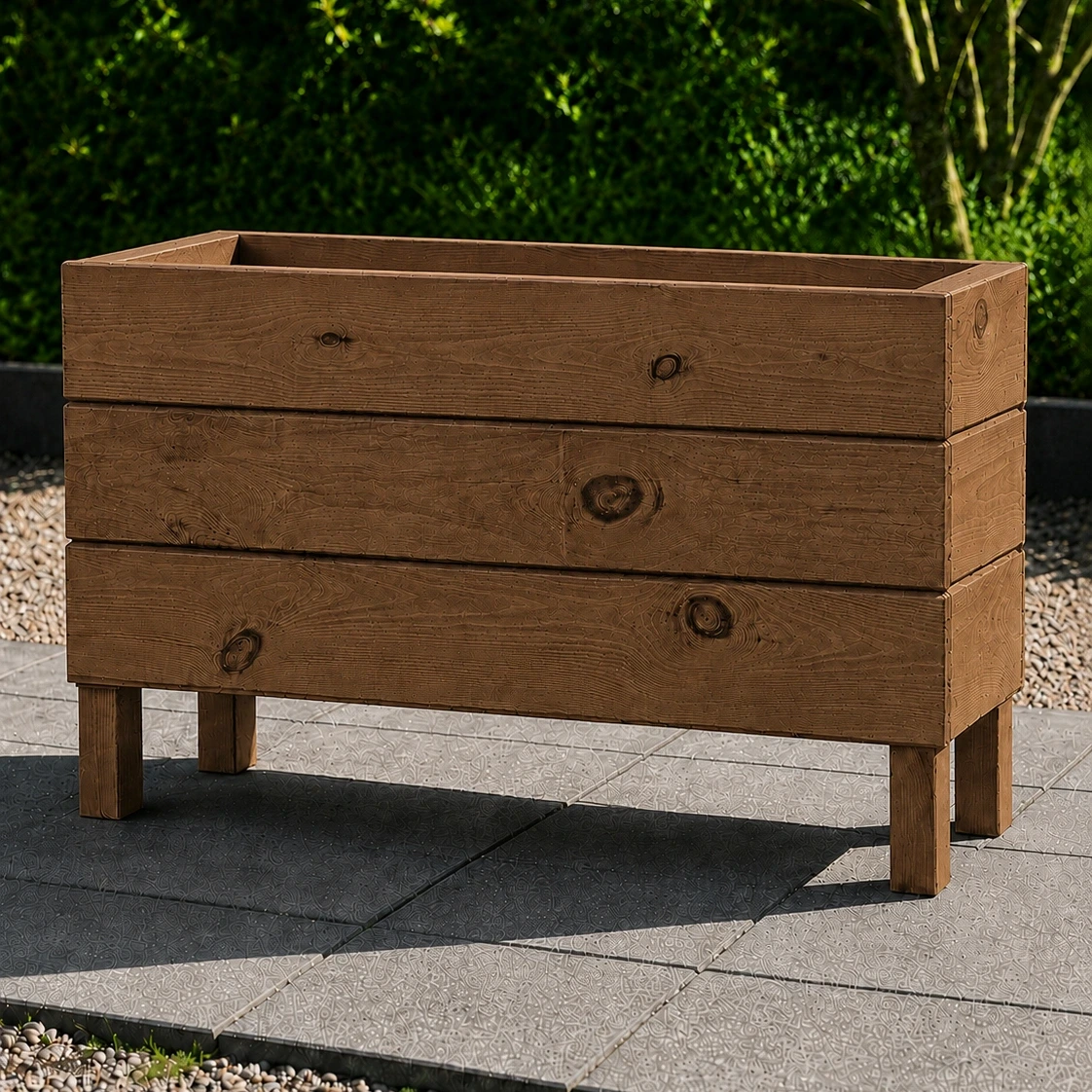 Ahşap Dış Mekan Saksı Ceviz 50x30x100 - görsel 3