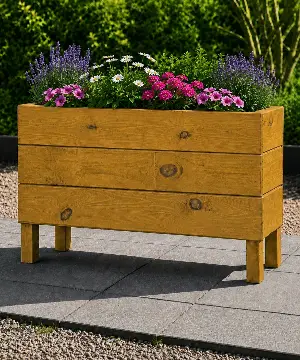 Ahşap Dış Mekan Saksı Bal 50x30x100 - İlen Design