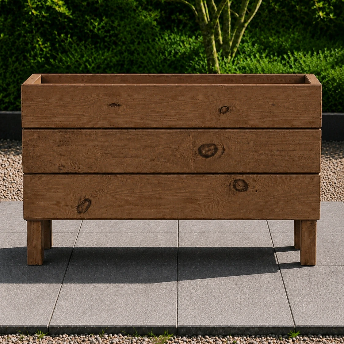 Ahşap Dış Mekan Saksı Ceviz 50x30x100 - görsel 2
