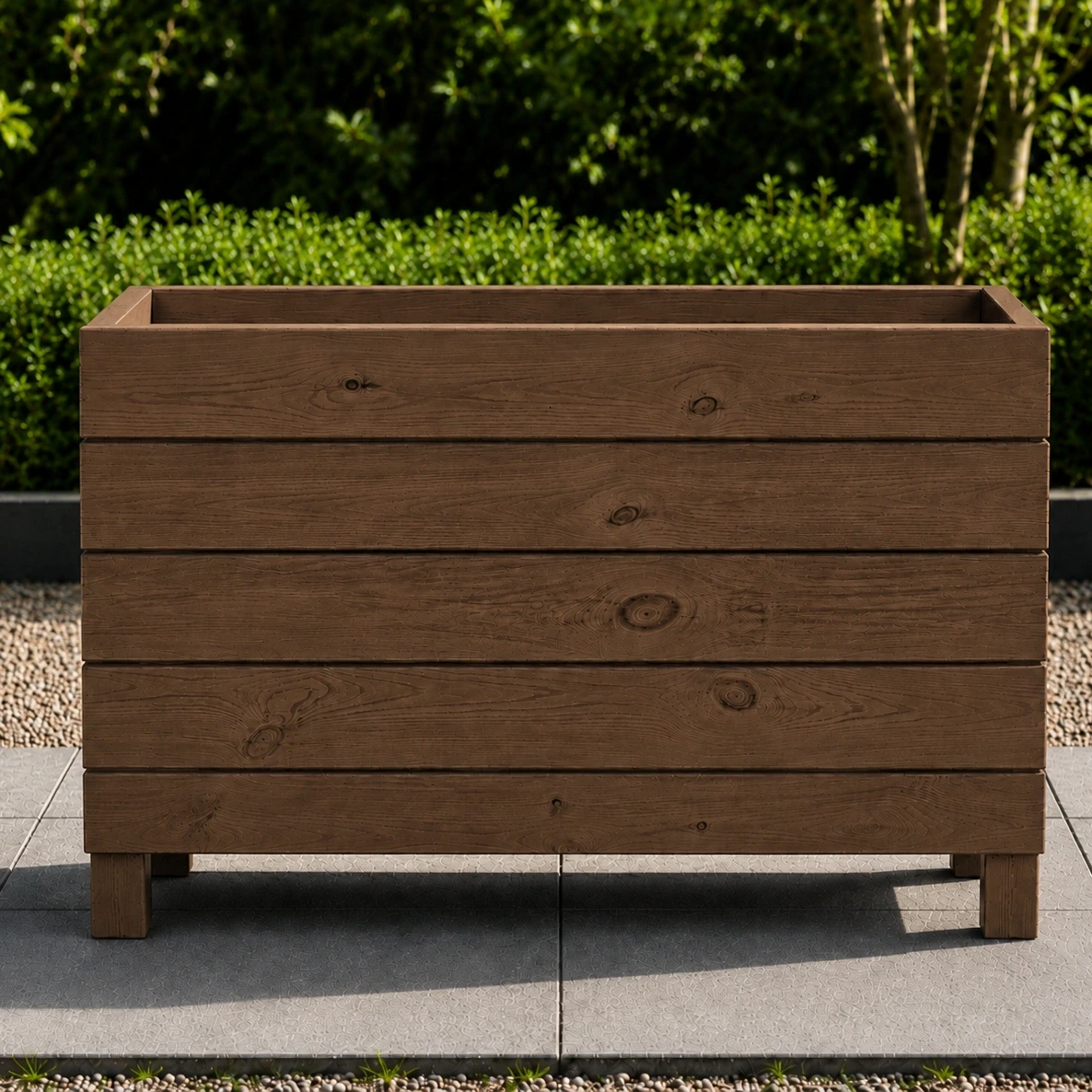 Ahşap Dış Mekan Saksı Ceviz 70x30x100 - görsel 2