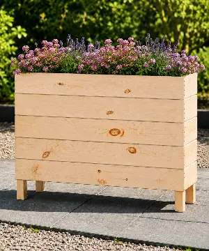 Ahşap Dış Mekan Saksı Ham 70x30x100 - İlen Design