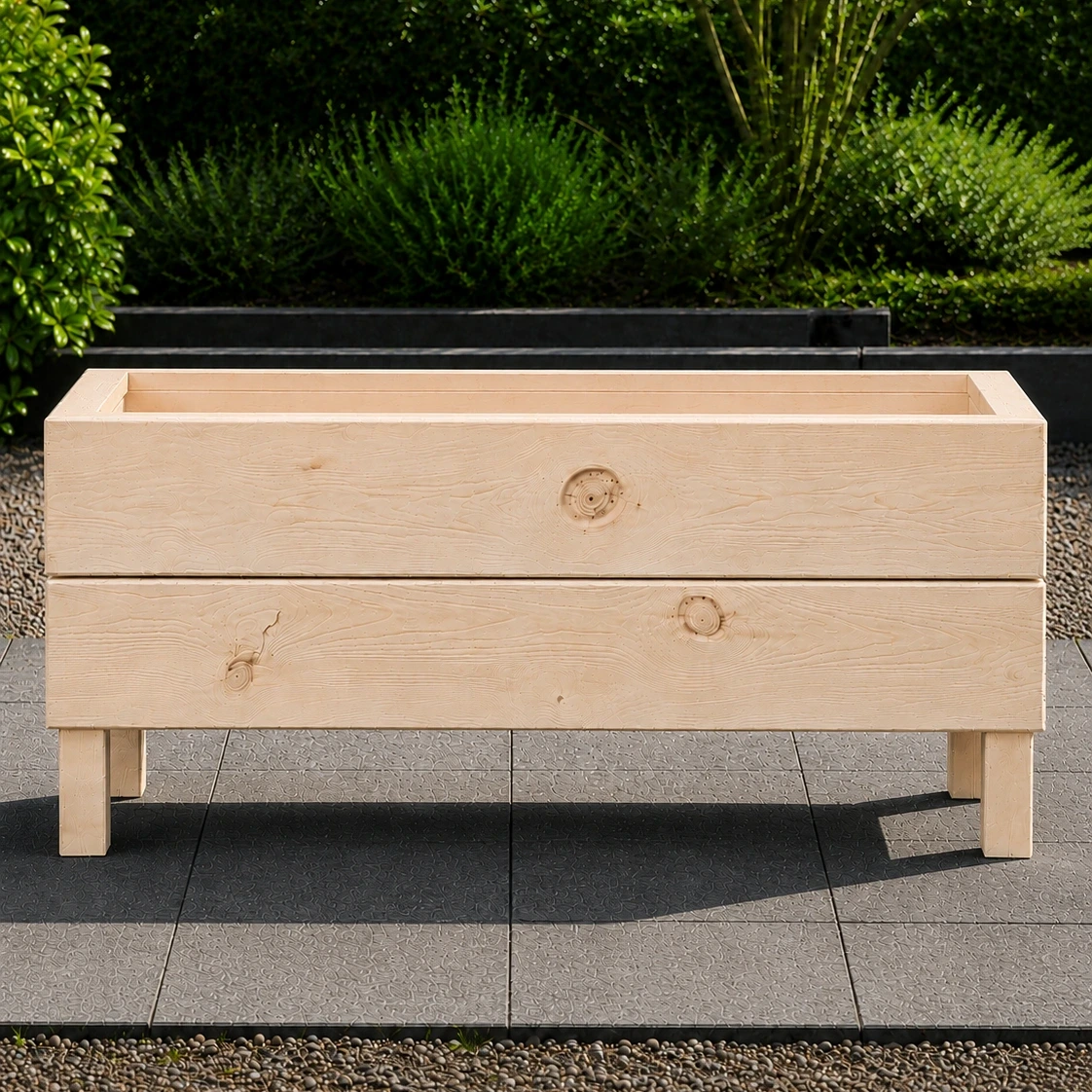 Ahşap Dış Mekan Saksı Pervazlı Ham 35x30x100 - görsel 2