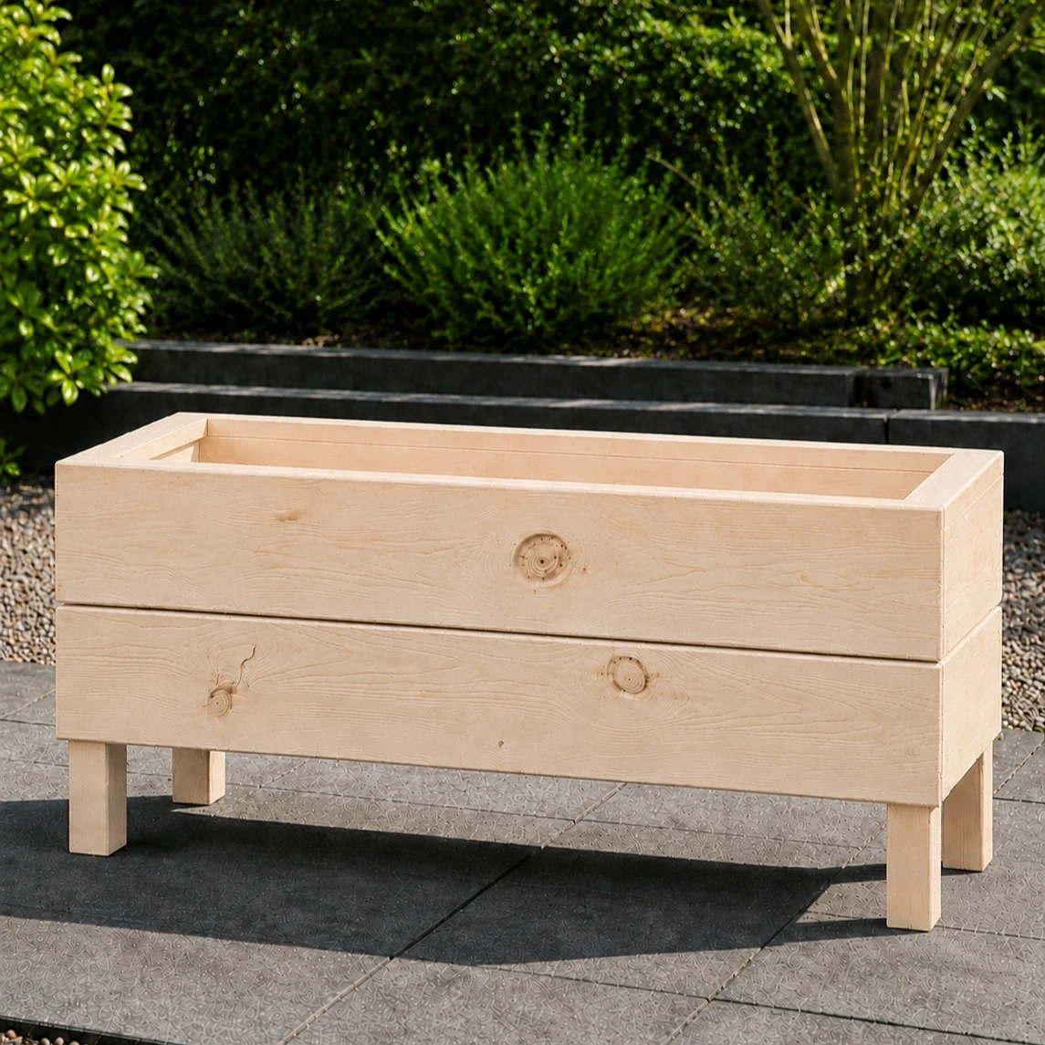 Ahşap Dış Mekan Saksı Pervazlı Ham 35x30x100 - görsel 3
