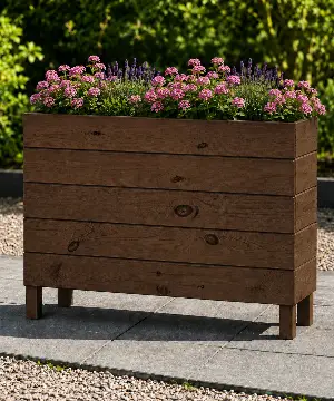 Ahşap Dış Mekan Saksı Ceviz 70x30x100 - İlen Design
