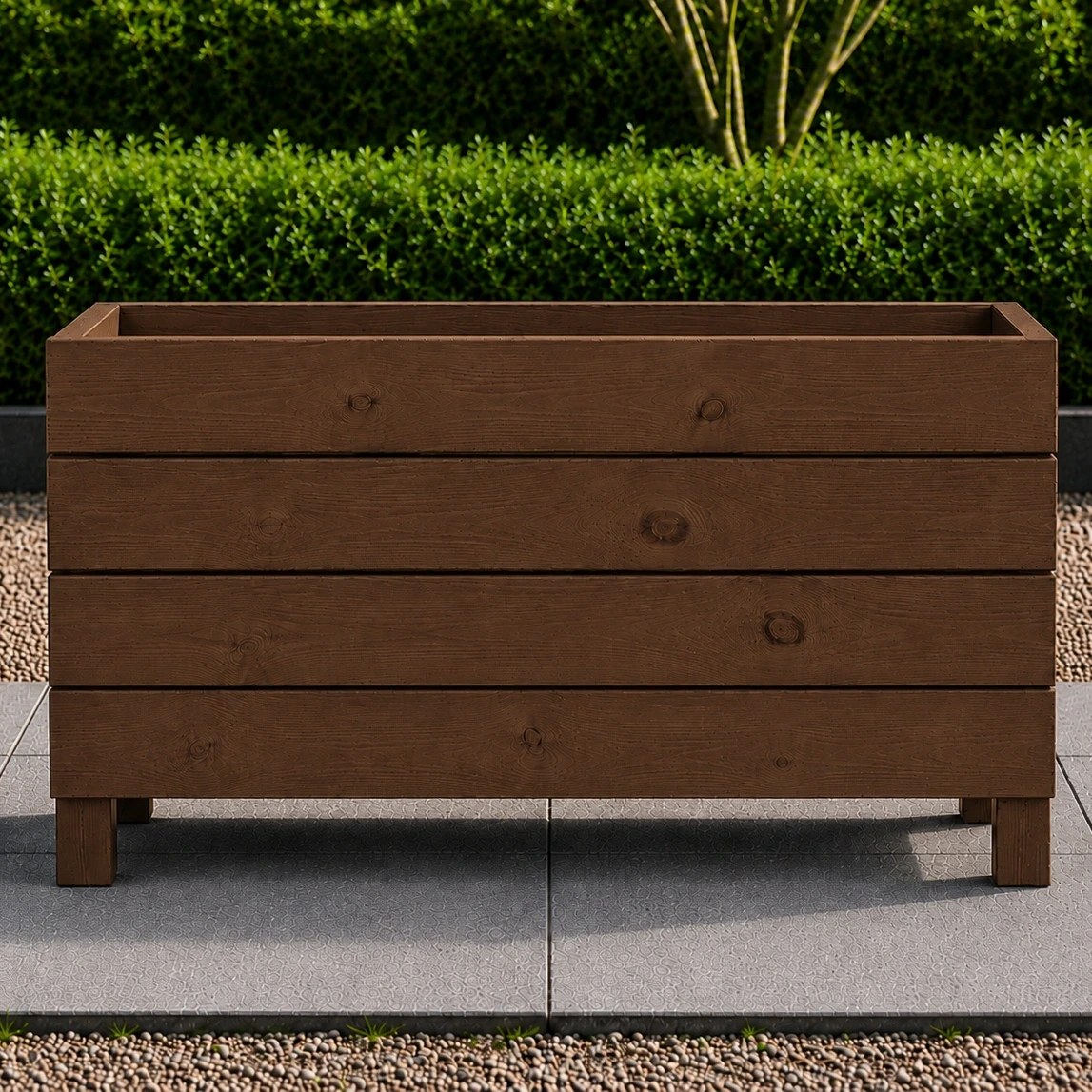 Ahşap Dış Mekan Saksı Ceviz 60x30x100 - görsel 3
