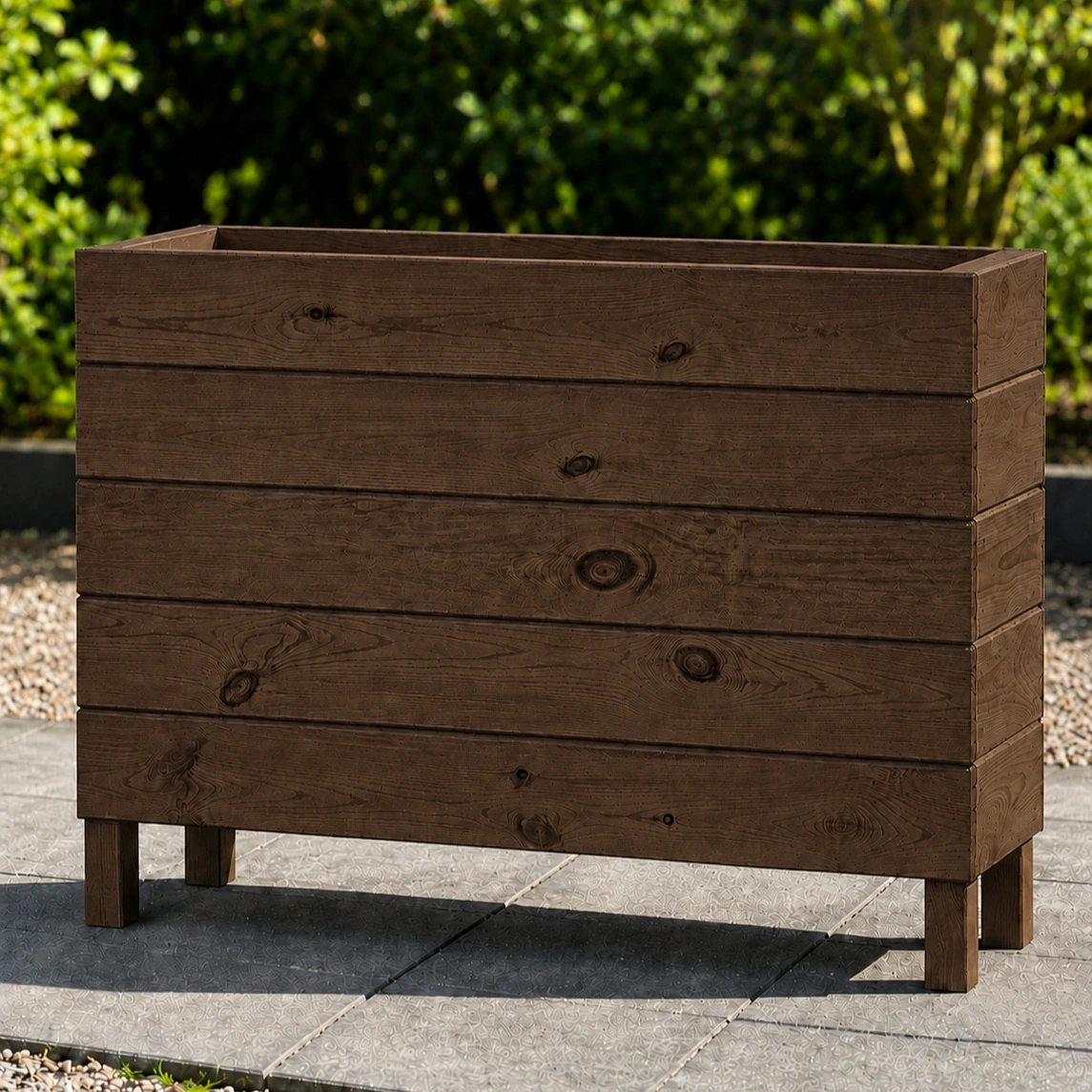 Ahşap Dış Mekan Saksı Ceviz 70x30x100 - görsel 3