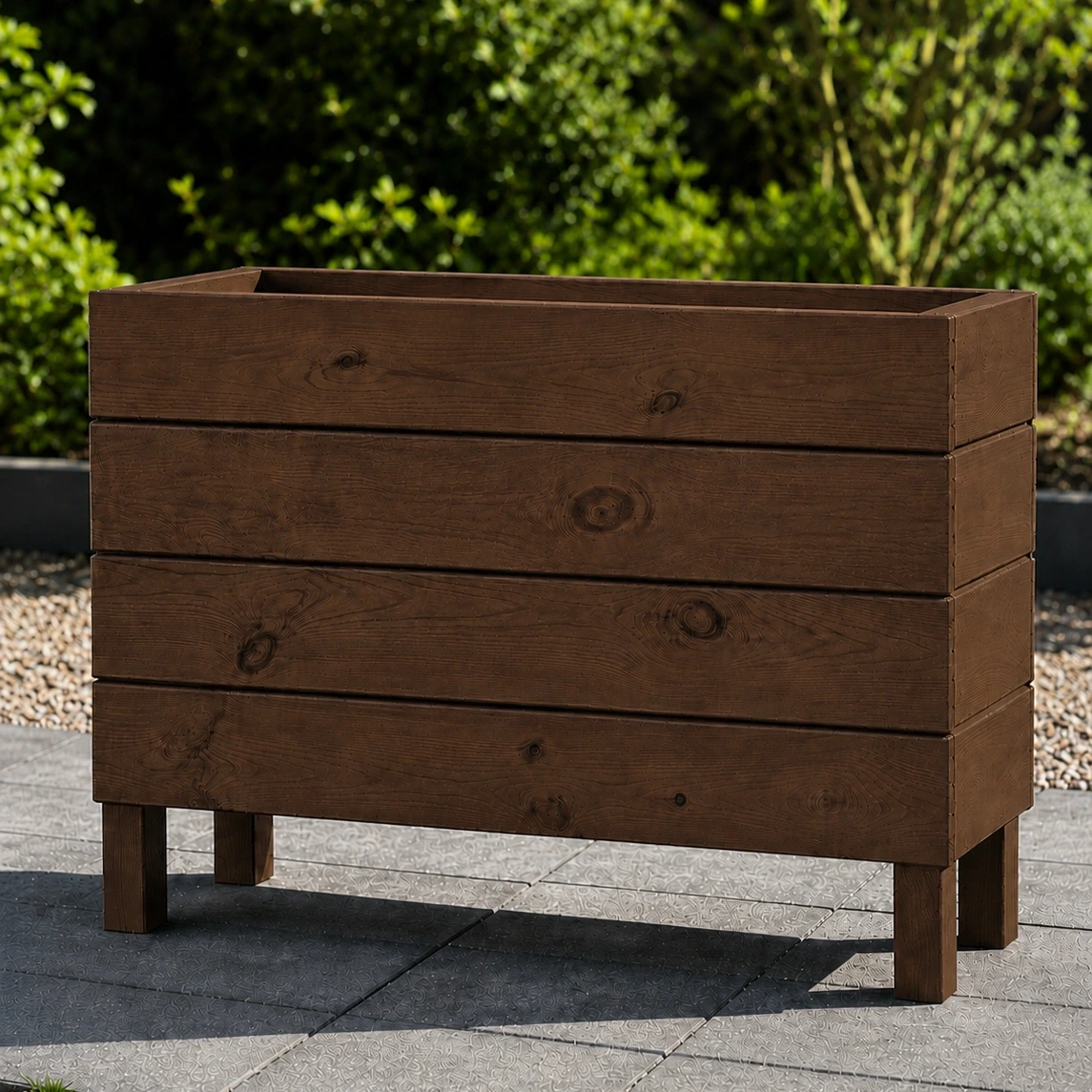 Ahşap Dış Mekan Saksı Ceviz 60x30x100 - görsel 2