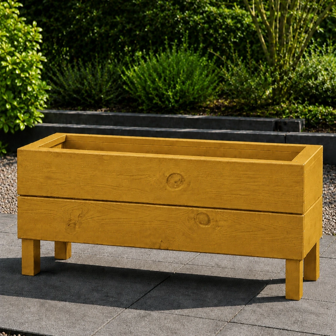 Ahşap Dış Mekan Saksı Pervazlı Bal 35x30x100 - görsel 3