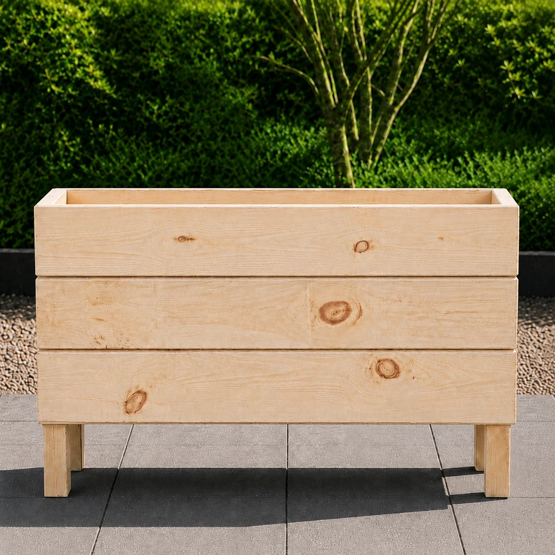 Ahşap Dış Mekan Saksı Ham 50x30x100 - görsel 3