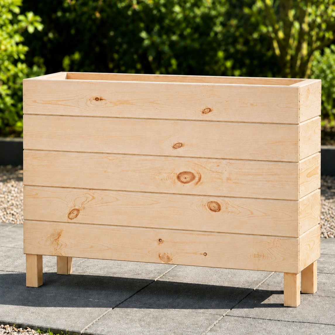 Ahşap Dış Mekan Saksı Ham 70x30x100 - görsel 3